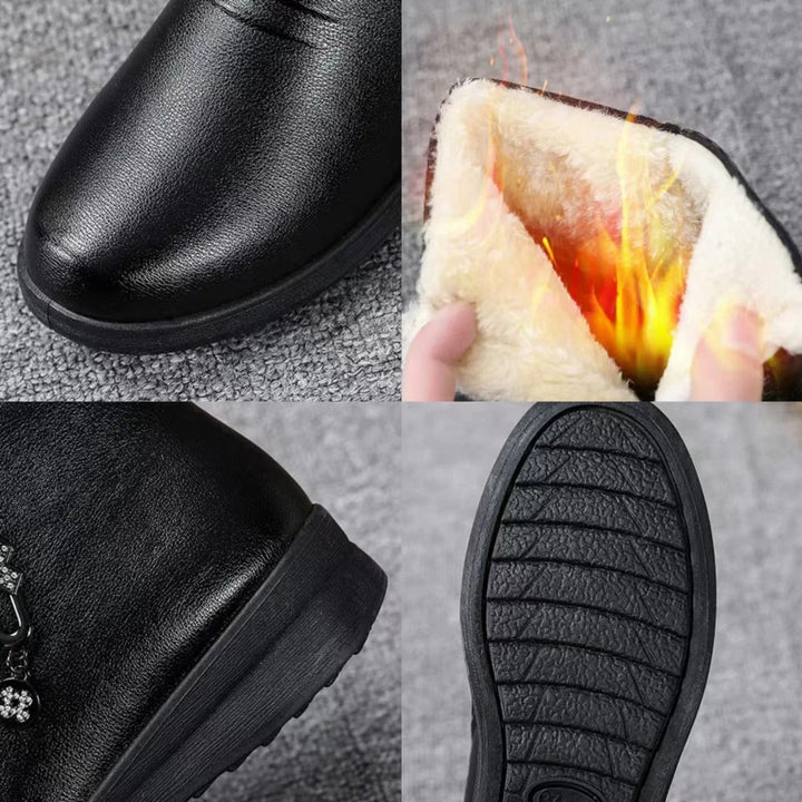 Bequeme Damen Winterstiefel mit Reißverschluss in Schwarz 4