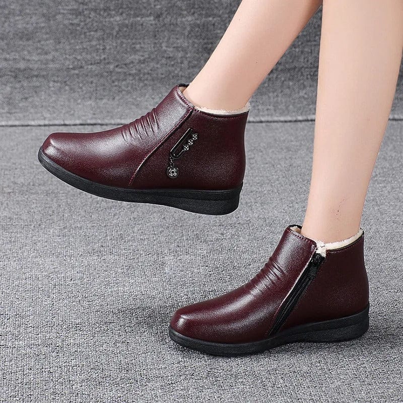 Bequeme Damen Winterstiefel mit Reißverschluss in Schwarz 5