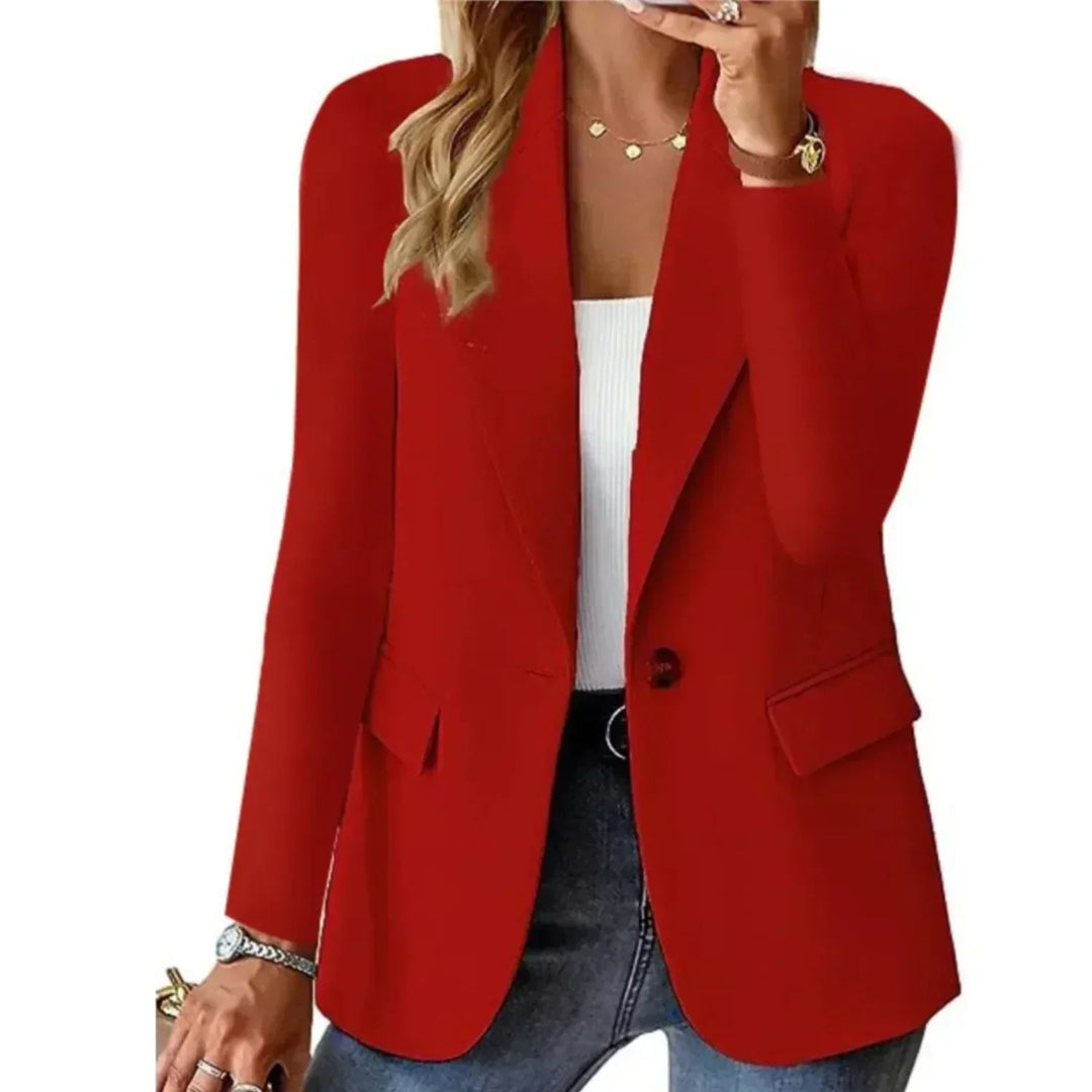 Blazer Clásico Elegante y Versátil en Rojo