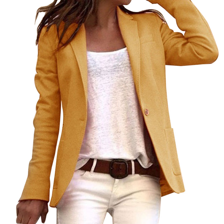 Blazer elegante de tela ligera para mujer en Amarillo