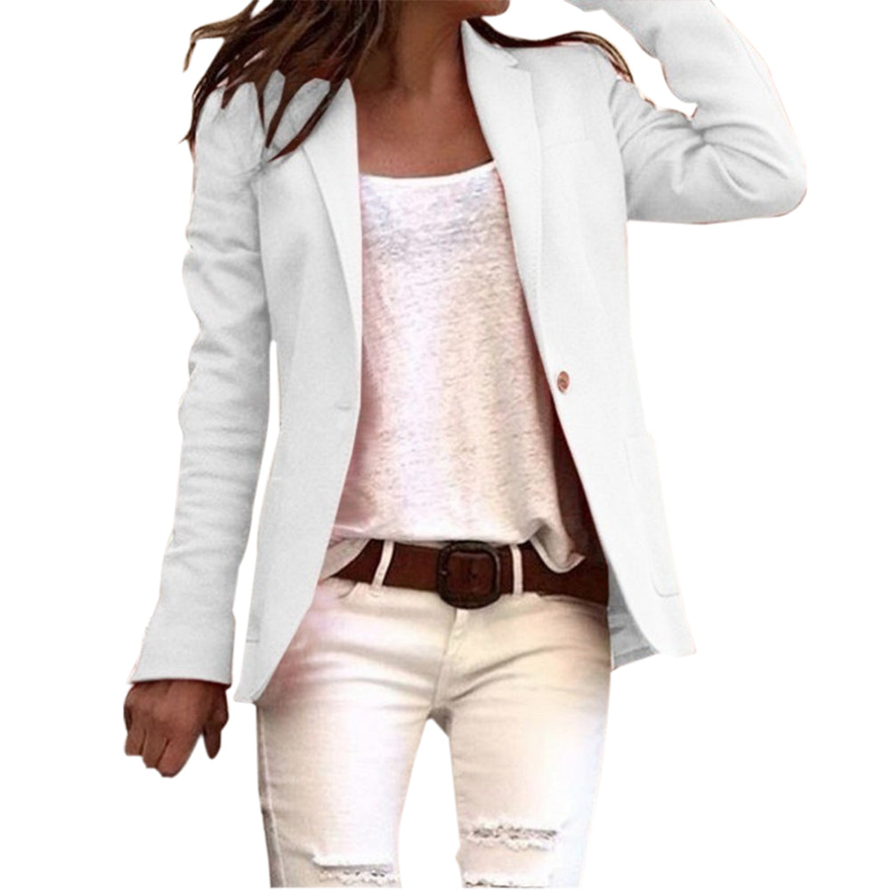 Blazer elegante de tela ligera para mujer en Blanco