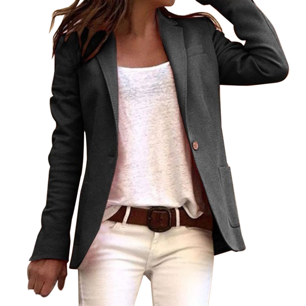 Blazer elegante de tela ligera para mujer en Negro