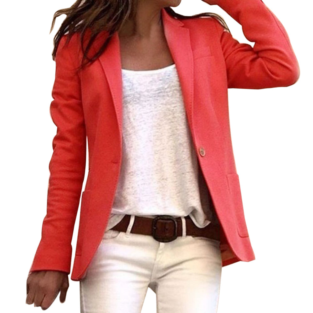 Blazer elegante de tela ligera para mujer en Rojo