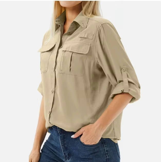 Blusa de Aventura con Manga Enrollable para Mujer (7)