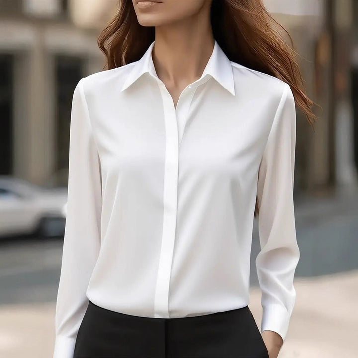 Blusa de Mujer en Seda Refinada en Blanco