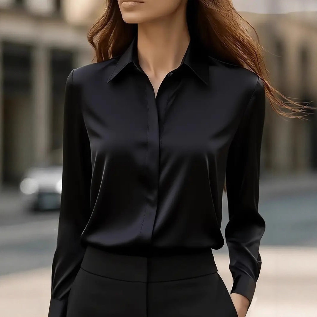 Blusa de Mujer en Seda Refinada en Negro