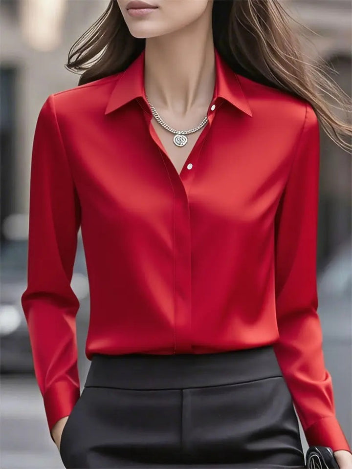 Blusa de Mujer en Seda Refinada en Rojo