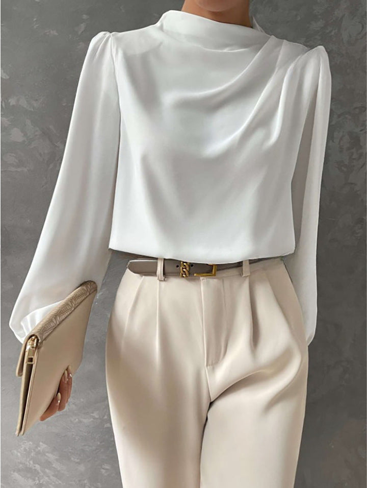 Blusa Elegante Casual Manga Larga de Verano en Blanco