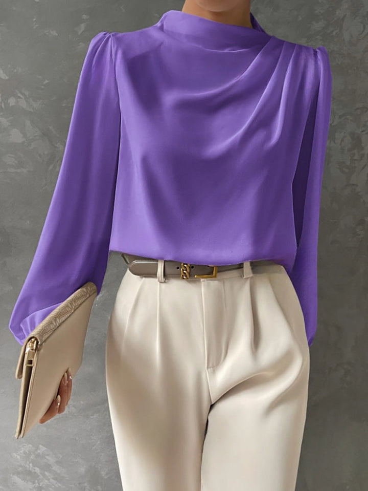 Blusa Elegante Casual Manga Larga de Verano en Morado