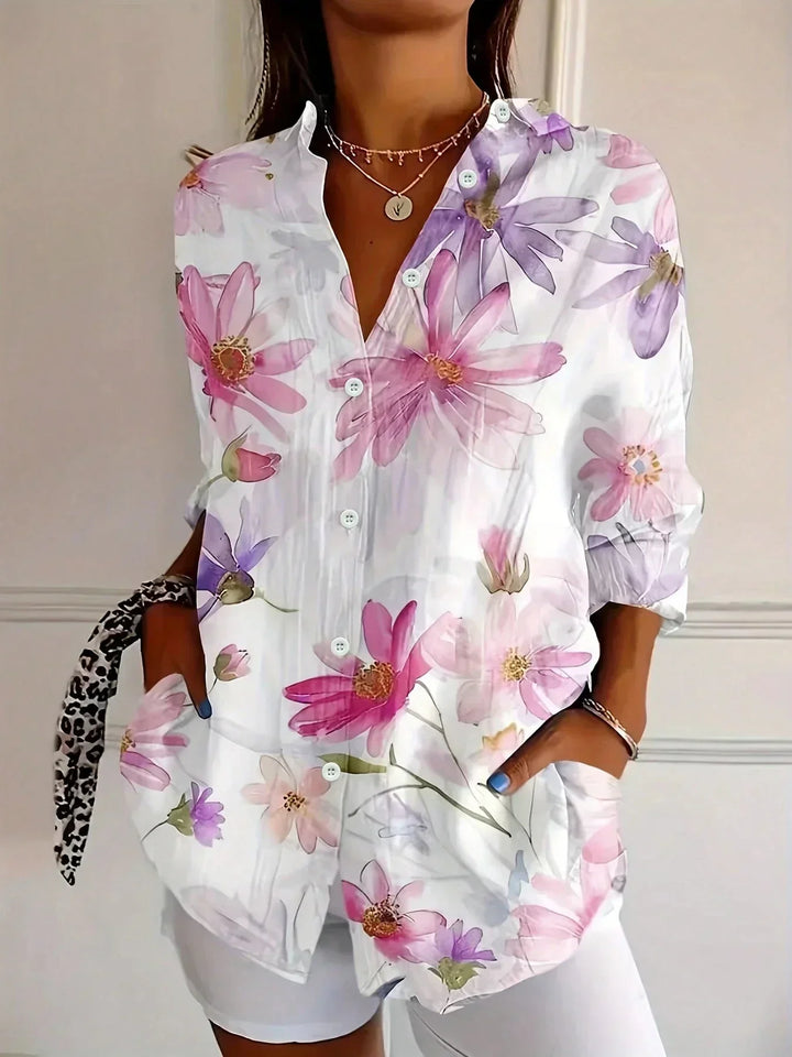 Blusa para Mujer Estampada Colorida en Blanco