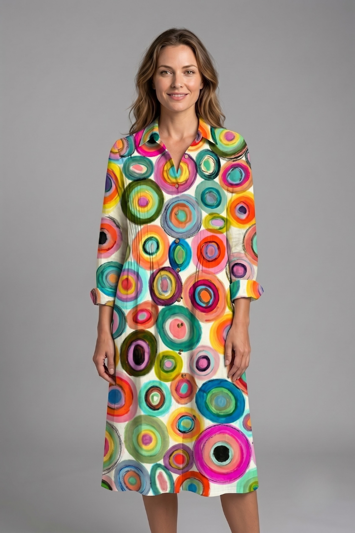 Boho Damen Strickkleid für den Alltag in Grün
