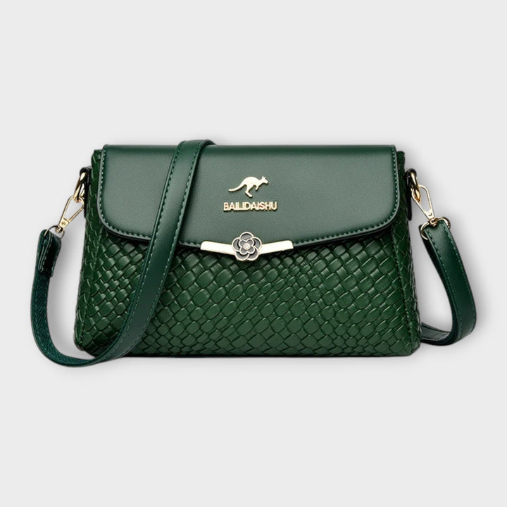 Bolsa Compacta Tejida Elegante para Mujer en Verde