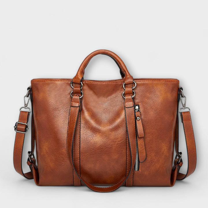 Bolsa de Cuero Suave Grande para Diario en Marrón
