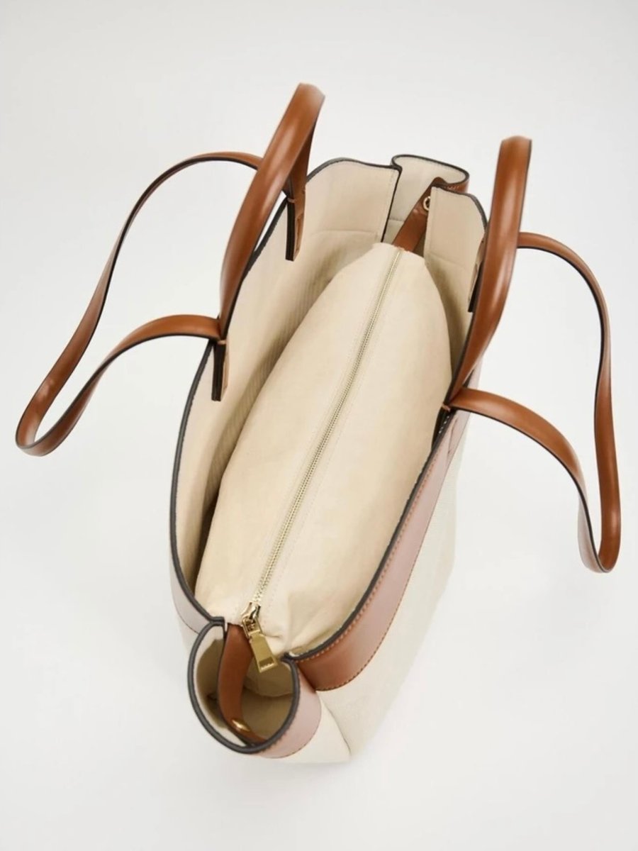 Bolsa de Lona Grande Bicolor para Mujer (3)
