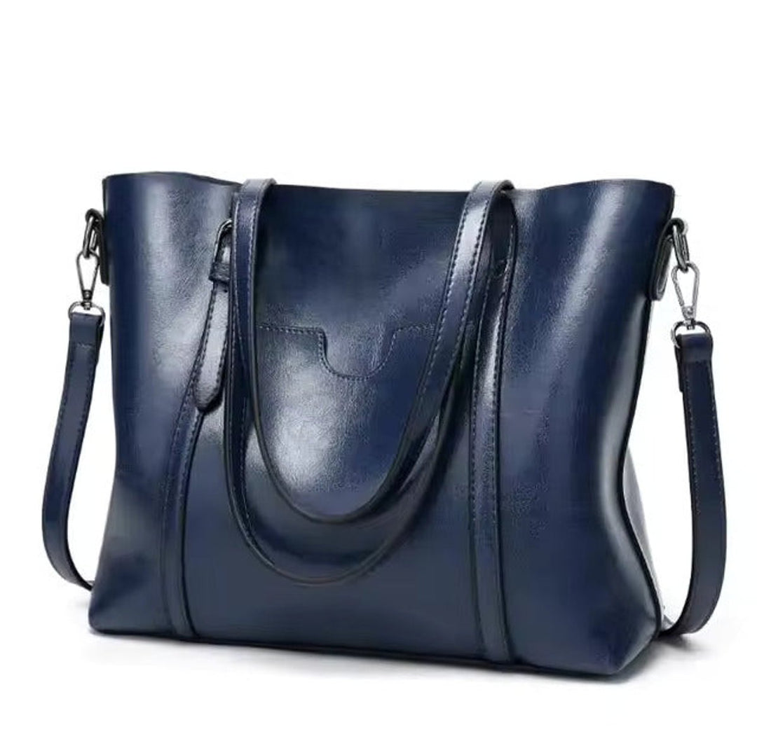 Bolsa Tote Mujer de Cuero Sintético Grande en Azul