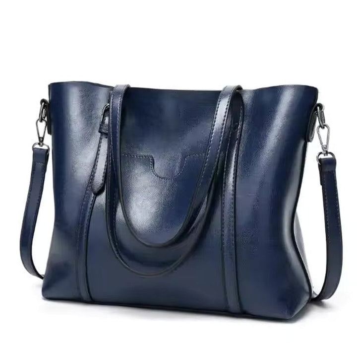 Bolsa Tote Mujer de Cuero Sintético Grande en Azul