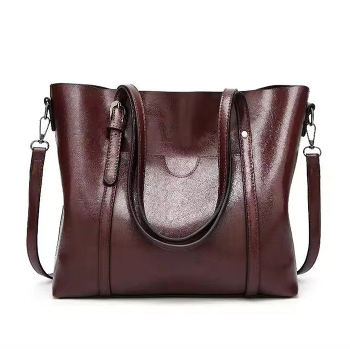 Bolsa Tote Mujer de Cuero Sintético Grande en Coffee