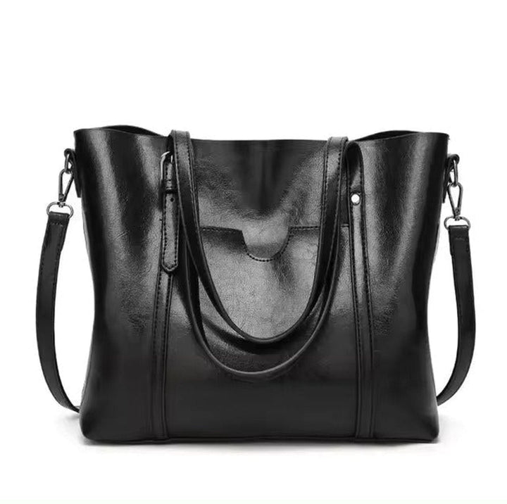 Bolsa Tote Mujer de Cuero Sintético Grande en Negro