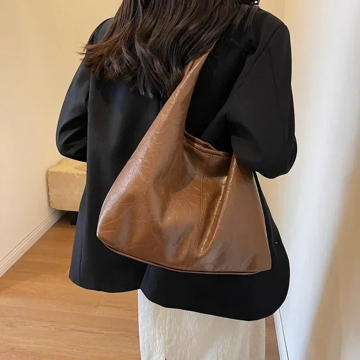 Bolso de Cuero Minimalista Desgastado para Mujer (4)