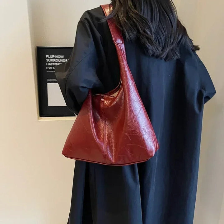 Bolso de Cuero Minimalista Desgastado para Mujer (5)