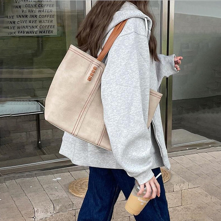 Bolso Portátil Minimalista de Cuero Sintético para Mujer (3)