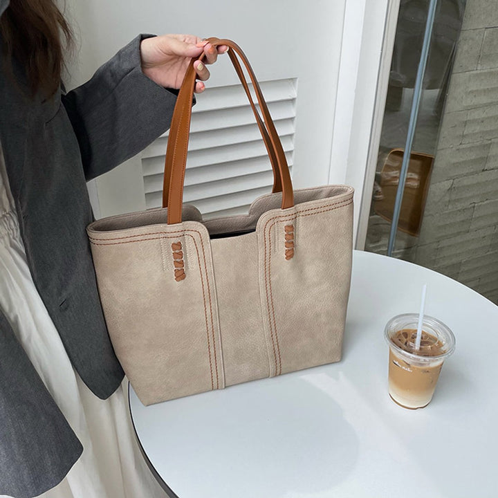Bolso Portátil Minimalista de Cuero Sintético para Mujer (4)