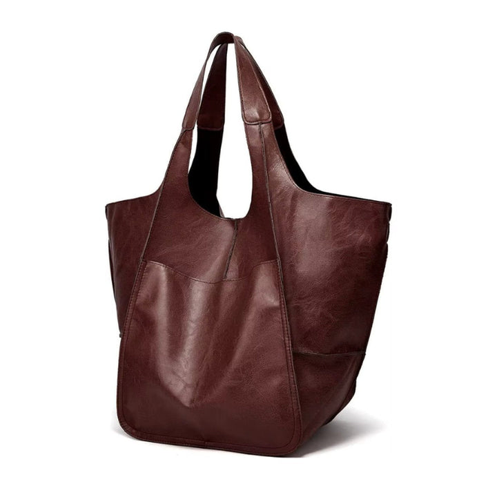 Bolso Tote de Cuero Vegano Extragrande en Espresso