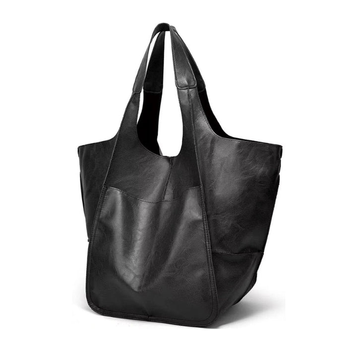 Bolso Tote de Cuero Vegano Extragrande en Obsidian