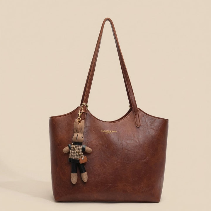 Bolso Tote para Mujer Elegante Cuero Vegano en Marrón oscuro