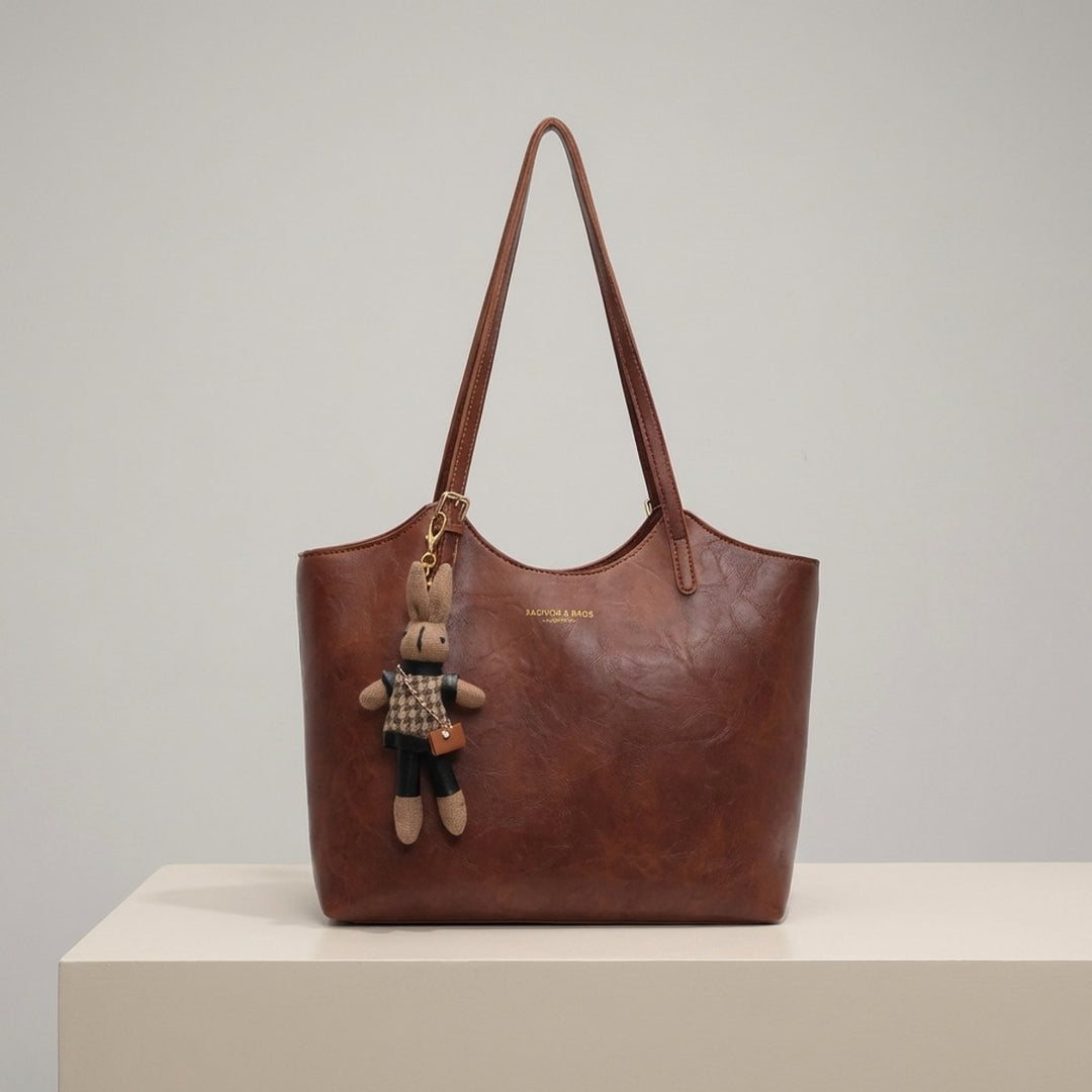 Bolso Tote para Mujer Elegante Cuero Vegano en Marrón