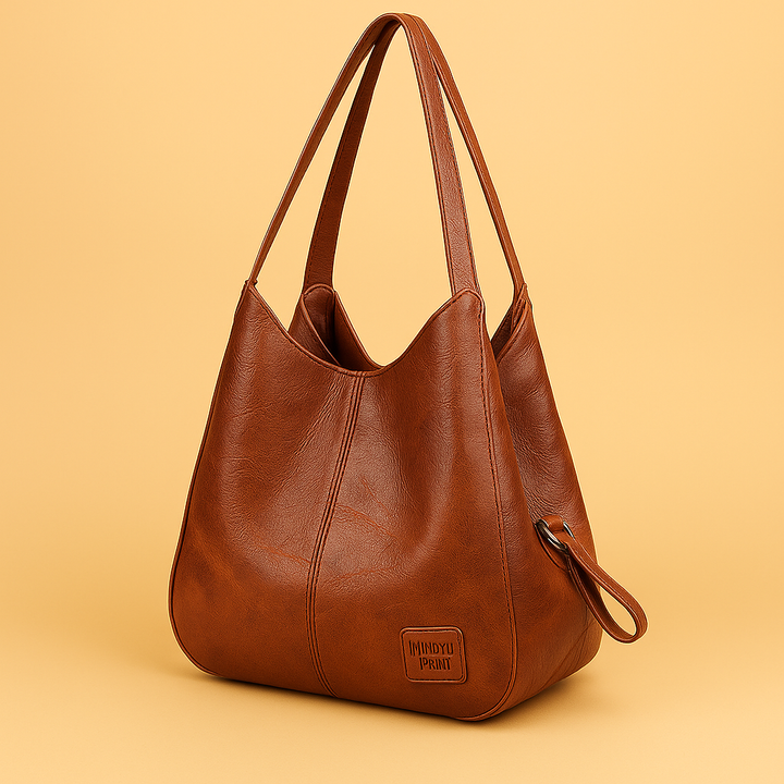 Bolso Vintage de Cuero Espacioso para Mujer en Winered