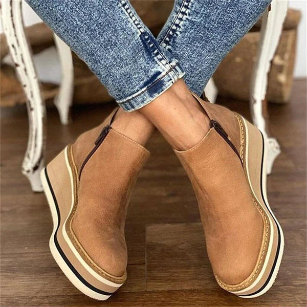 Botas Cómodas de Tobillo para Mujer en Beige