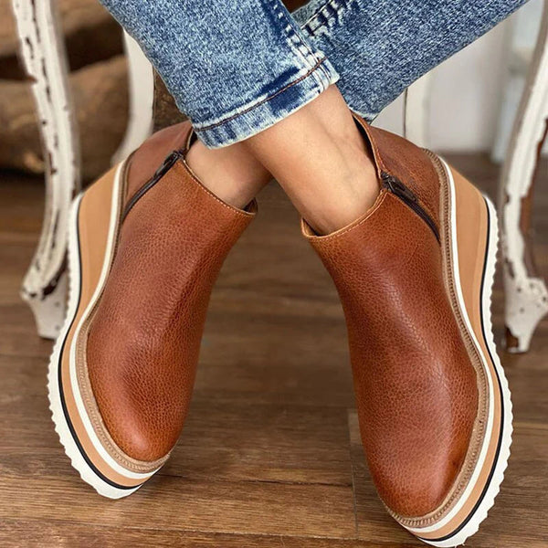 Botas Cómodas de Tobillo para Mujer en Marrón oscuro