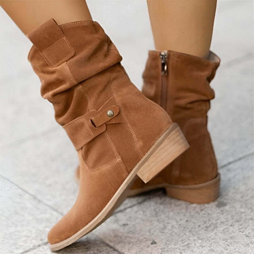 Botas de Ante Suave Cómodas para Mujer en Marrón