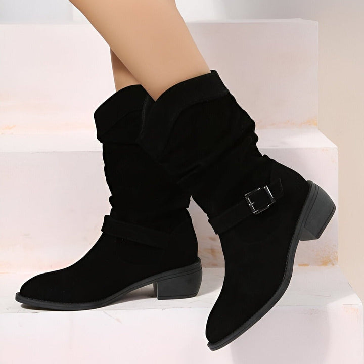 Botas de Ante Suave Cómodas para Mujer en Negro