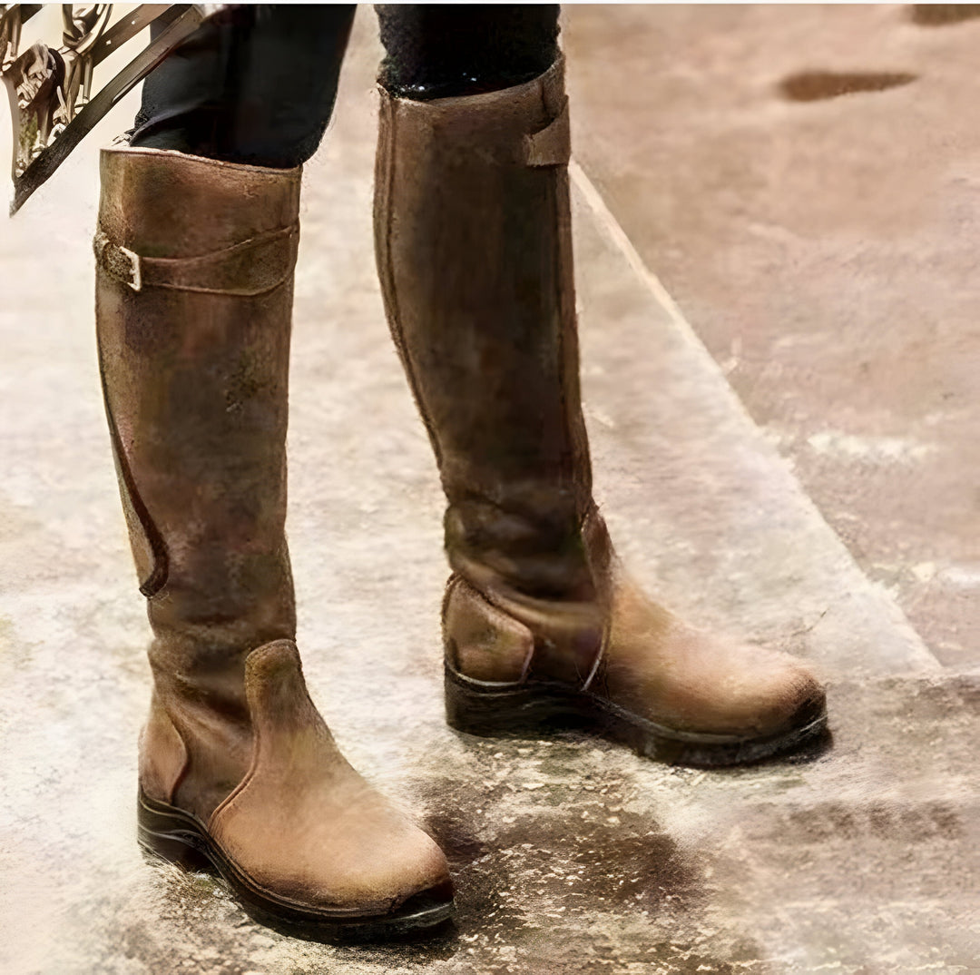 Botas de Cuero Resistentes para Todo Clima en Marrón