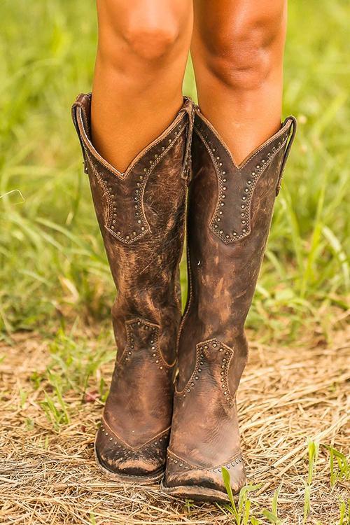 Botas de Cuero Vaquero para Aventuras Diarias en Marrón