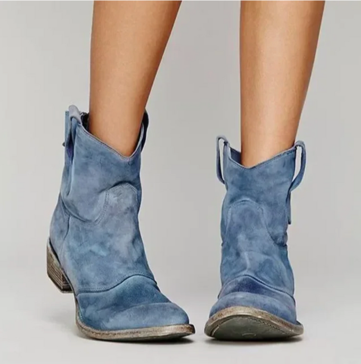 Botas de Cuero Vaquero para Mujeres en Azul