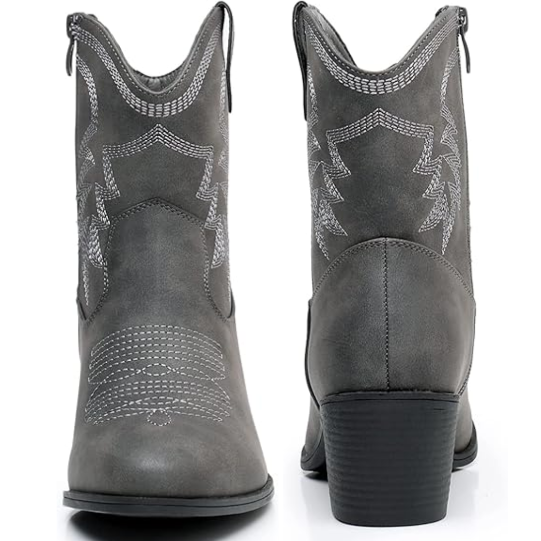 botas de mujer media caña estilo vaquero (2)