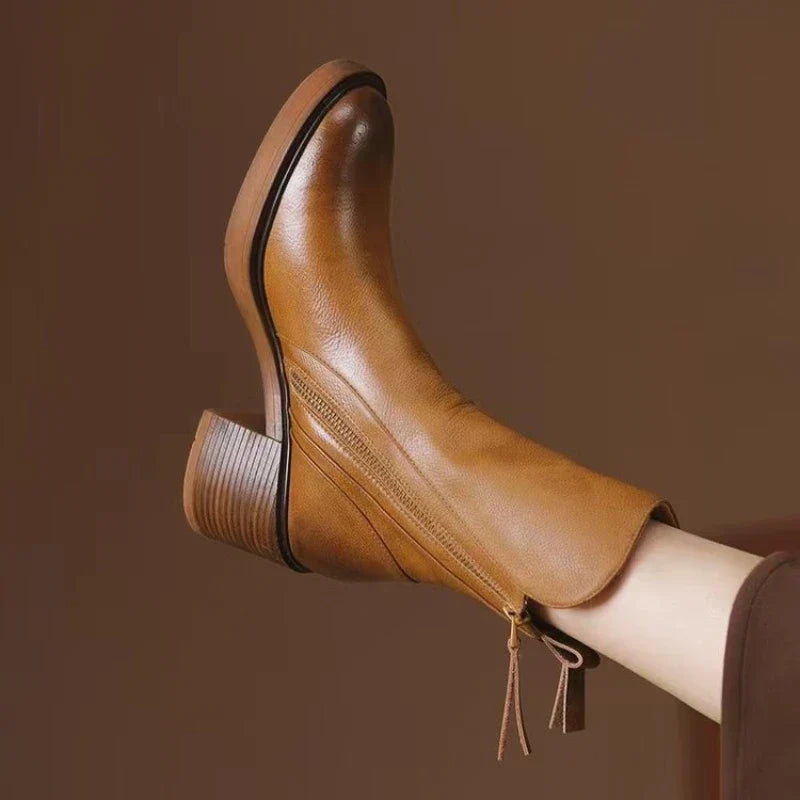 Botas de tobillo mujer con cremallera otoño (2)
