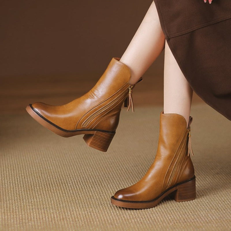 Botas de tobillo mujer con cremallera otoño (4)