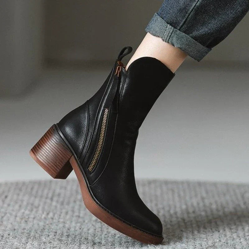 Botas de tobillo mujer con cremallera otoño (6)