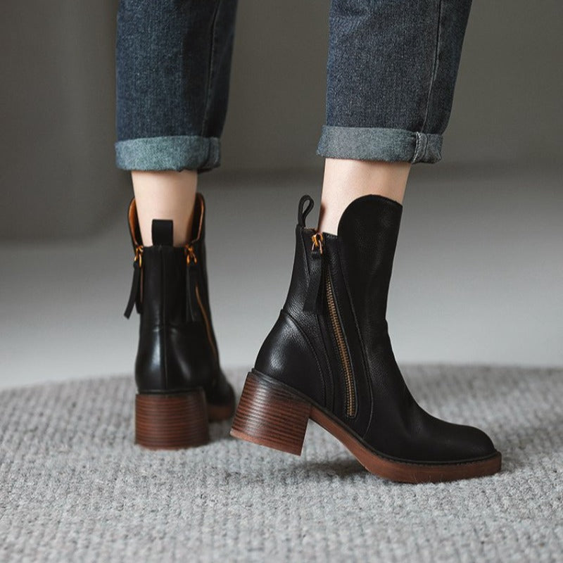 Botas de tobillo mujer con cremallera otoño (8)