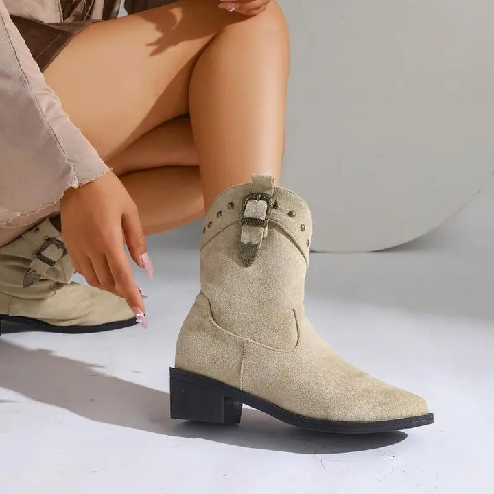 Botas Mujer Estilo Jinete Gamuza Look Otoño (3)