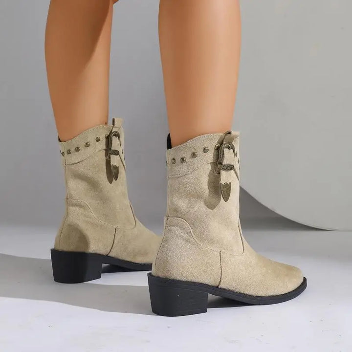 Botas Mujer Estilo Jinete Gamuza Look Otoño (4)