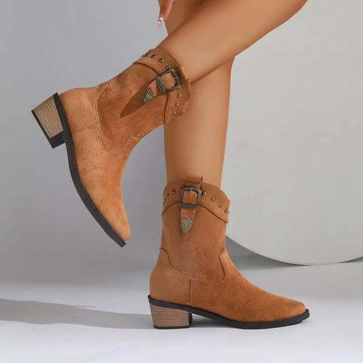 Botas Mujer Estilo Jinete Gamuza Look Otoño (5)