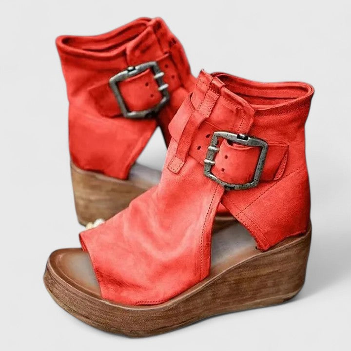 Botas Tobilleras Clásicas Otoño Mujer en Rojo
