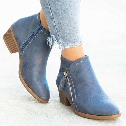 Botas Tobilleras para Mujer Look Otoño en Azul