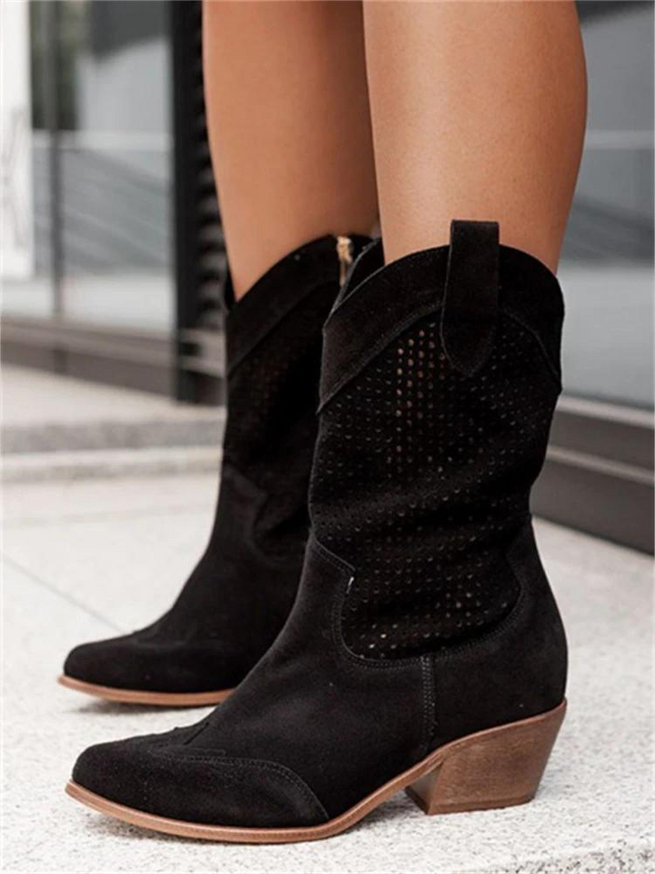 Botas vaqueras de otoño para mujer en Negro