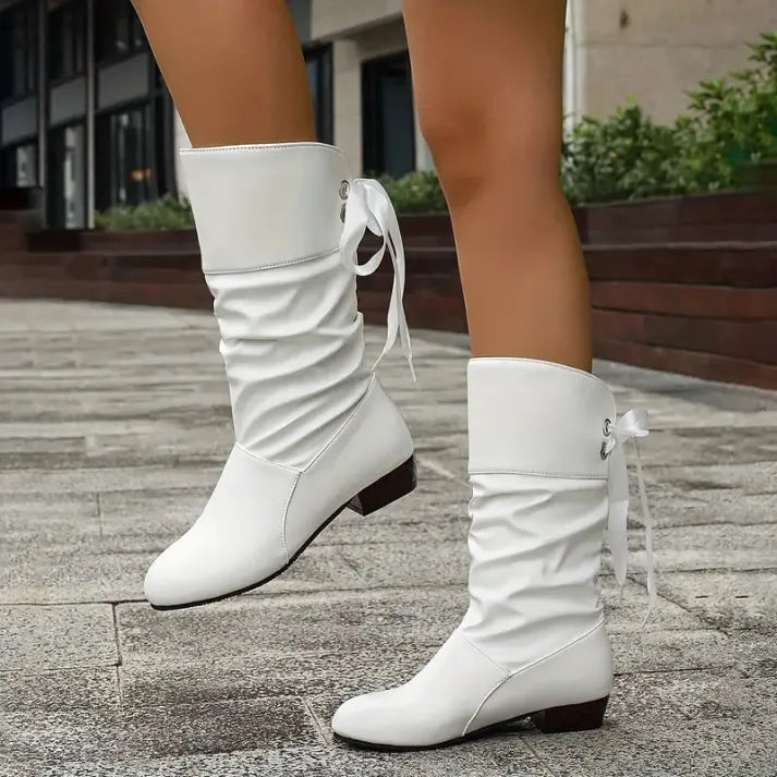 Botín de otoño con cordones para mujer (12)